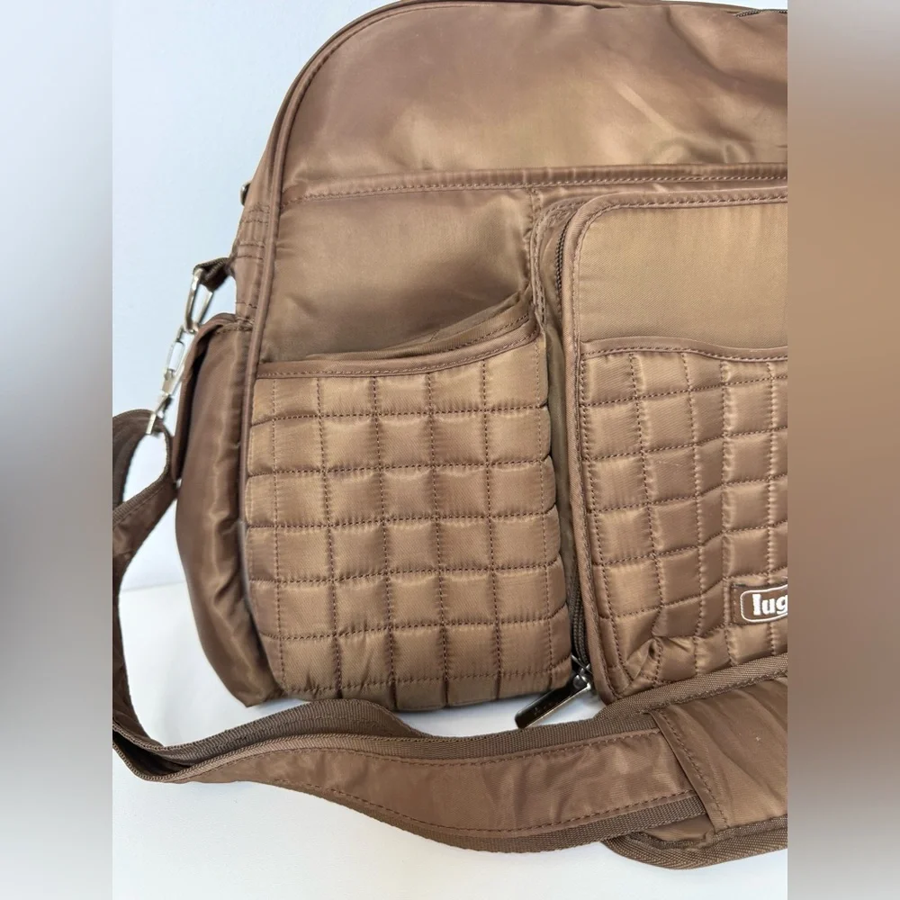Lug Tuk Tuk Brown Quited Carry All Baby Diaper Bag Changing Pad Travel Overnight